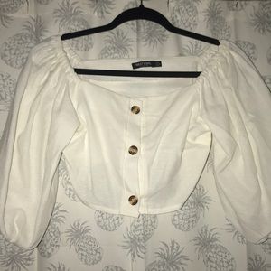 White crop top from Nasty Gal